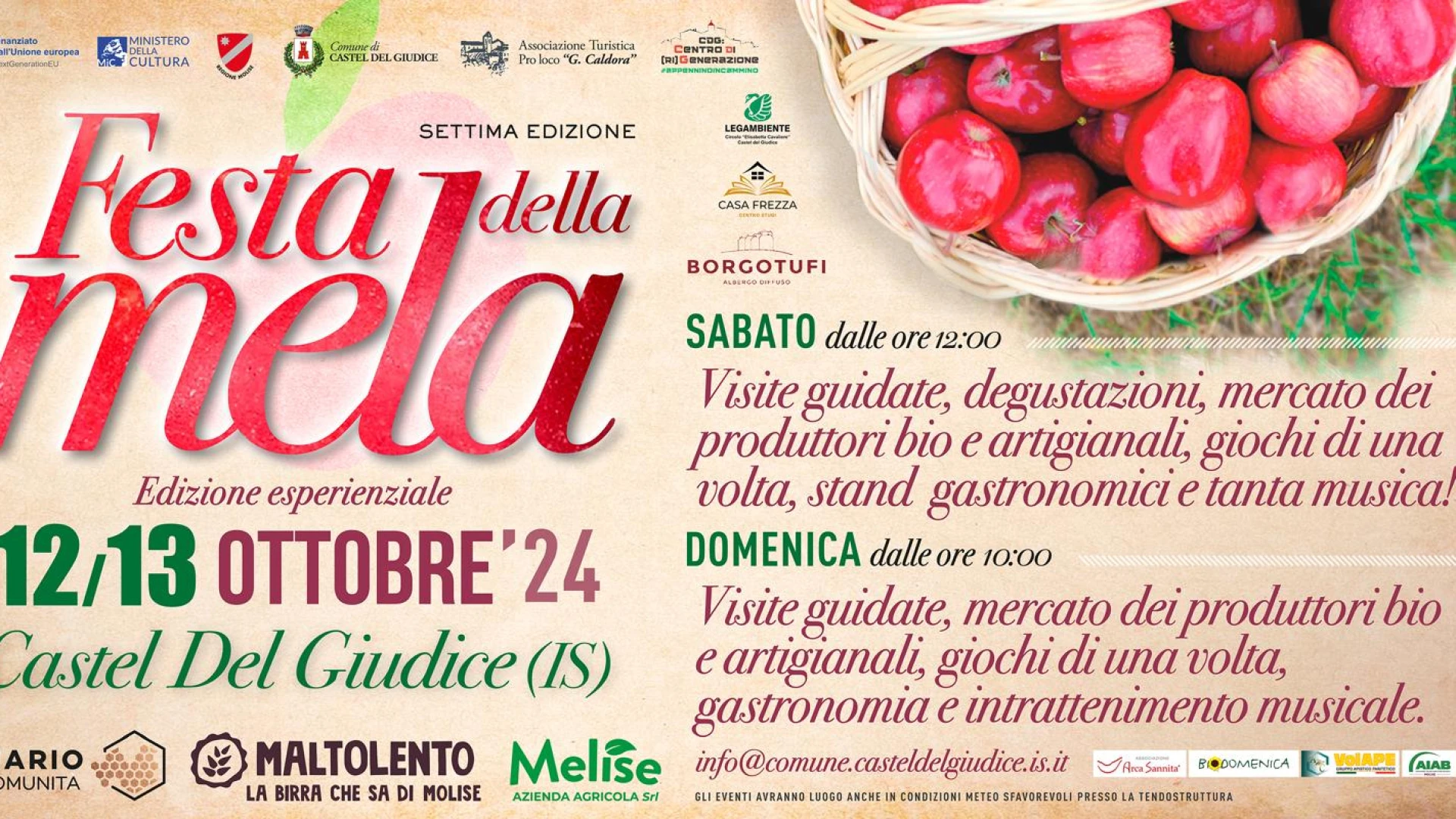 Castel del Giudice celebra l'agricoltura sostenibile con la 7^ Festa della Mela